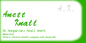 anett knall business card